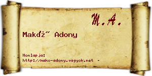 Makó Adony névjegykártya